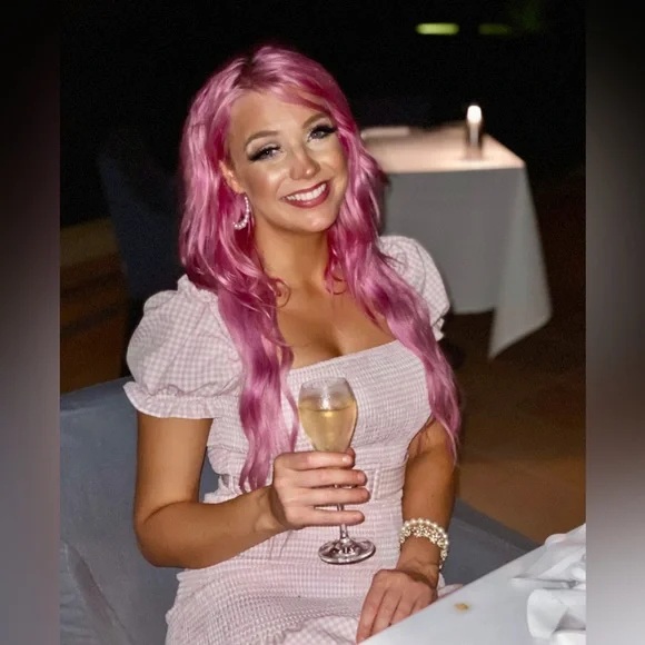 ***SOLD*** 💅🏼💗 Pink Gingham Puff Sleeve Mini Dress 💗💅🏼 Size Small (8) EUC - Picture 11 of 14